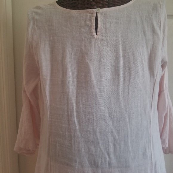 LUNGO L'ARNO Linen Swing Dress with Bell Sleeves - Picture 9 of 11